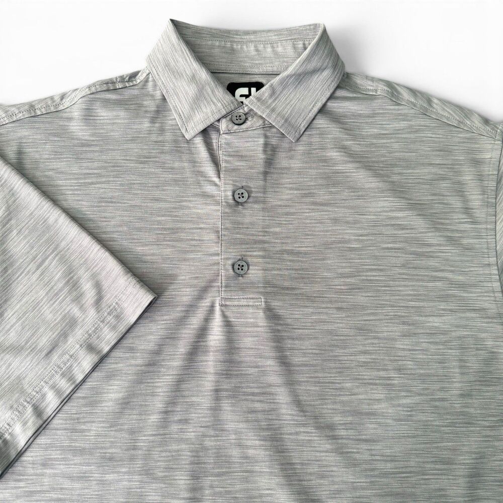 FootJoy Golf Polo Mens M Medium Heather Gray Wash Performance Stretch Shirt NWOT